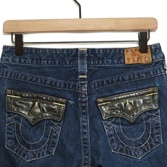 True Religion Billy Straight Leg Jeans Vintage 2008 Made in USA Y2K Leather 26 - Picture 8 of 15